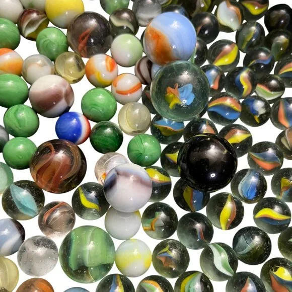 marbles vintage lot assortment of different types and colors 200 marble Pieces - Picture 9 of 15